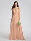 cheap The Wedding Store-A-Line Bridesmaid Dress V Neck / Spaghetti Strap Sleeveless Chic &amp; Modern Floor Length Chiffon with Criss Cross / Side Draping 2022