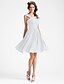 cheap Bridesmaid Dresses-Ball Gown / A-Line Bridesmaid Dress V Neck Sleeveless Elegant Knee Length Georgette with Ruched / Ruffles / Draping 2022