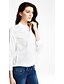 baratos Blusas e Camisas de mulher-Mulheres Camisa Social Sólido Decote V Branco L / Outono