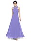 cheap The Wedding Store-A-Line Bridesmaid Dress Halter / Y Neck Sleeveless Open Back Floor Length Chiffon with Sash / Ribbon / Criss Cross / Ruched 2022
