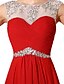 cheap Evening Dresses-A-Line Dress Formal Evening Floor Length Bateau Neck with Embroidery 2024