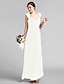 cheap Bridesmaid Dresses-Sheath / Column Bridesmaid Dress Sweetheart Sleeveless Elegant Floor Length Chiffon with Criss Cross / Draping