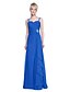 cheap Bridesmaid Dresses-Sheath / Column Straps Floor Length Chiffon Bridesmaid Dress with Beading / Criss Cross / Ruffles by LAN TING BRIDE®