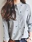 cheap Plus Size Tops-Women&#039;s Shirt Striped Round Neck Going out Long Sleeve Tops Gray