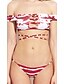 tanie Bikini i odzież kąpielowa-Damskie Kolorowy blok Bikini Kostium kąpielowy Kolorowy blok Bandeau (opaska na biust) Stroje kąpielowe Kostiumy kąpielowe Czerwony