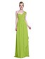 cheap Bridesmaid Dresses-Sheath / Column One Shoulder Floor Length Chiffon Bridesmaid Dress with Beading / Side Draping by LAN TING BRIDE®