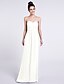 cheap Bridesmaid Dresses-Sheath / Column Bridesmaid Dress Sweetheart Sleeveless Elegant Floor Length Chiffon with Criss Cross
