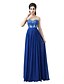 cheap Evening Dresses-A-Line Sweetheart Neckline Floor Length Chiffon / Lace Lace Up Formal Evening Dress with Appliques by