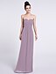 cheap Bridesmaid Dresses-Sheath / Column Bridesmaid Dress Sweetheart Sleeveless Elegant Floor Length Chiffon with Criss Cross