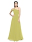 cheap Bridesmaid Dresses-A-Line Bridesmaid Dress One Shoulder Sleeveless Elegant Floor Length Chiffon with Pleats 2022