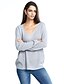 preiswerte Damen Pullover-Damen Alltag Solide Langarm Standard Pullover Pullover Jumper, V-Ausschnitt Herbst / Winter Weiß / Purpur / Rosa S / M / L