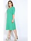 baratos Vestidos Casuais Tamanhos Grandes-Mulheres Vestido de turno Vestido midi Branco Preto Vermelho Verde Sólido Fenda Primavera Verão Decote U Trabalho L XL XXL 3XL 4XL 5XL 6XL 7XL / Tamanhos Grandes / Tamanhos Grandes