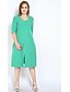 baratos Vestidos Casuais Tamanhos Grandes-Mulheres Vestido de turno Vestido midi Branco Preto Vermelho Verde Sólido Fenda Primavera Verão Decote U Trabalho L XL XXL 3XL 4XL 5XL 6XL 7XL / Tamanhos Grandes / Tamanhos Grandes