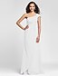 cheap Bridesmaid Dresses-Sheath / Column One Shoulder Floor Length Chiffon Bridesmaid Dress with Side Draping / Criss Cross by LAN TING BRIDE®