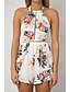 cheap Women&#039;s Jumpsuits &amp; Rompers-Women&#039;s Holiday / Beach Casual / Street chic Romper - Floral / Print Halter Neck / Spring / Summer