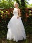 cheap Cufflinks-Wedding Dresses Princess Strapless Sleeveless Floor Length Tulle Bridal Gowns With Beading Appliques 2023