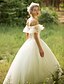 cheap Wedding Dresses-Ball Gown Wedding Dresses Off Shoulder Floor Length Tulle Short Sleeves Sparkle &amp; Shine with Beading Sequin Appliques 2020