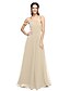 cheap Bridesmaid Dresses-A-Line Bridesmaid Dress One Shoulder Sleeveless Elegant Floor Length Chiffon with Pleats 2022