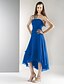 cheap Bridesmaid Dresses-A-Line / Ball Gown Strapless Tea Length / Asymmetrical Chiffon Bridesmaid Dress with Draping / Ruched