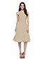 Χαμηλού Κόστους Φορέματα Παρανύμφων-Γραμμή Α Φόρεμα Παρανύμφων Ένας Ώμος Αμάνικο Μέχρι το γόνατο Σιφόν με Πλαϊνό ντραπέ 2022