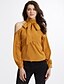 cheap Women&#039;s Tops-Women&#039;s Daily Work Casual Street chic All Seasons Shirt, Solid Turtleneck Long Sleeves Cotton