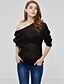 cheap Women&#039;s Sweaters-Women&#039;s Formal / Going out / Casual / Daily Solid Colored Long Sleeve Regular Pullover Sweater Jumper, Round Neck Fall / Winter Cotton Wine / White / Black S / M / L