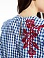 voordelige Damesblouses en -shirts-Dames Boho Herfst Overhemd,Uitgaan Geborduurd Overhemdkraag Lange mouw Polyester Medium