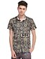 זול חולצות לגברים-Men&#039;s Beach Boho Plus Size Cotton Shirt - Geometric Flower / Print / Short Sleeve