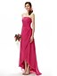 cheap The Wedding Store-Princess / A-Line Bridesmaid Dress Strapless Sleeveless Sweep / Brush Train / Asymmetrical Chiffon with Side Draping 2022