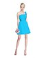 cheap Bridesmaid Dresses-A-Line One Shoulder Short / Mini Chiffon Bridesmaid Dress with Draping / Sash / Ribbon / Ruched by LAN TING BRIDE®