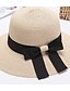 זול כובעי קש-בגדי ריקוד נשים כובע קש כובע שמש חמוד קש מסיבה עבודה וינטאג&#039; - טלאים לבן שחור ורוד מסמיק