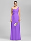 cheap Bridesmaid Dresses-Sheath / Column Bridesmaid Dress One Shoulder Sleeveless Classic &amp; Timeless Floor Length Chiffon with Criss Cross / Ruched / Draping 2022