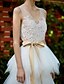 cheap Wedding Dresses-Wedding Dresses A-Line V Neck Sleeveless Floor Length Lace Bridal Gowns With Sash / Ribbon Appliques 2023