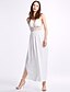 cheap Women&#039;s Dresses-Women&#039;s Maxi Chiffon Dress - Sleeveless Solid Colored Backless Summer Halter Neck Boho Holiday Beach Lace White S M L XL