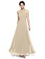 cheap The Wedding Store-A-Line Bridesmaid Dress Halter / Y Neck Sleeveless Open Back Floor Length Chiffon with Sash / Ribbon / Criss Cross / Ruched 2022