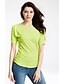 billige T-skjorter til kvinner-T-skjorte Dame - Ensfarget, Rynket Gatemote Blå L / Sommer