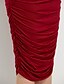 baratos Vestidos de mulher-Feminino Tubinho Bainha Vestido,Casual Simples Sólido Decote Redondo Médio Manga Longa Algodão Elastano Todas as Estações Cintura Alta