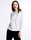baratos Blusas e Camisas de mulher-Mulheres Blusa - Trabalho Franzido, Sólido Decote V Branco L / Primavera
