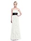 cheap Bridesmaid Dresses-Sheath / Column Strapless Floor Length Chiffon Bridesmaid Dress with Bow(s) / Draping / Sash / Ribbon by LAN TING BRIDE® / Open Back