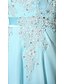 abordables Robes de Soirée-Trapèze Elégant robe ceremonie Robe Cou d&#039;illusion Sans Manches Longueur Sol Tulle avec Billes 2021