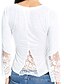 cheap Women&#039;s T-shirts-Women&#039;s Work Beach Casual All Seasons T-shirt,Solid V Neck Long Sleeves Cotton Medium