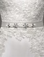baratos Vestidos de Casamento-Linha A Decote V Cauda Escova Chiffon / Renda Vestidos de casamento feitos à medida com Apliques / Faixa / Fita de LAN TING Express /   Ilusão / Transparências