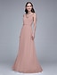 cheap Bridesmaid Dresses-Sheath / Column Spaghetti Strap Floor Length Chiffon Bridesmaid Dress with Crystals by LAN TING BRIDE®