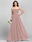 cheap Bridesmaid Dresses-A-Line Strapless Floor Length Chiffon Bridesmaid Dress with Ruched / Side Draping