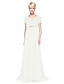 cheap Bridesmaid Dresses-Sheath / Column V Neck Floor Length Chiffon Bridesmaid Dress with Pleats by LAN TING BRIDE®
