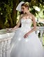 cheap Wedding Dresses-Ball Gown Sweetheart Neckline Floor Length Lace / Tulle Made-To-Measure Wedding Dresses with Sequin / Appliques by LAN TING BRIDE® / Sparkle &amp; Shine