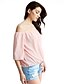 abordables Blusas y camisas de mujer-Mujer Un Color Blusa Diario Noche Blanco / Rosa