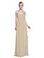 cheap Bridesmaid Dresses-Sheath / Column One Shoulder Floor Length Chiffon Bridesmaid Dress with Beading / Side Draping by LAN TING BRIDE®