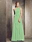 cheap Bridesmaid Dresses-Sheath / Column Bridesmaid Dress One Shoulder Sleeveless Floor Length Chiffon with Side Draping 2022