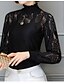 voordelige Damesblouses en -shirts-Dames Blouse Effen Strakke ronde hals Wijn